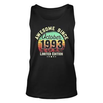 30 Years Old Awesome Since October 1993 30Th Birthday Gifts Unisex Tank Top - Thegiftio UK