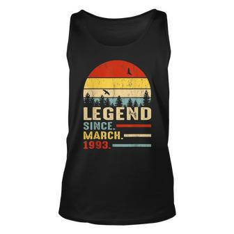 30 Years Old Retro Birthday Gifts Legend Since March 1993 Unisex Tank Top - Thegiftio UK