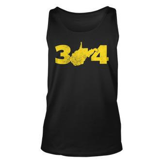 304 West Virginia Area Code Fan And Local Distressed Look Unisex Tank Top - Seseable