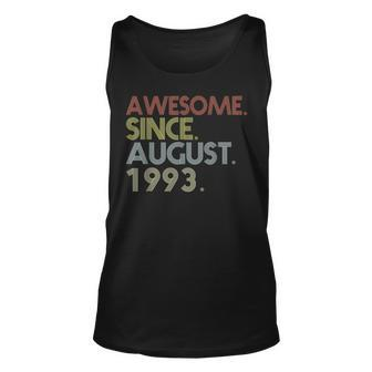 30Th Birthday 30 Years Old Awesome Since August 1993 Retro Unisex Tank Top - Thegiftio UK