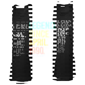 33 Years Old Legend Since April 1990 33Th Birthday Unisex Tank Top | Mazezy