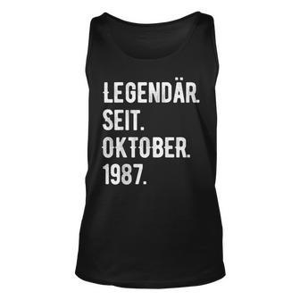 36 Geburtstag Geschenk 36 Jahre Legendär Seit Oktober 1987 Tank Top - Seseable