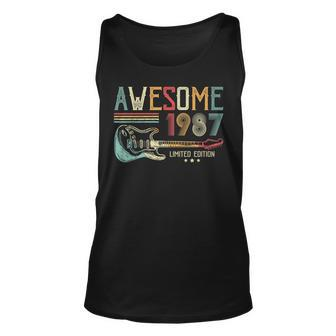 36Th Birthday Gifts For Men Women Guitar Player Born In 1987 Unisex Tank Top - Seseable
