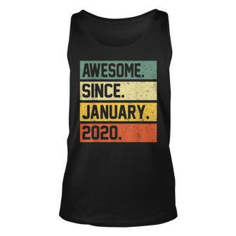 3Rd Birthday Gift 3 Year Old Awesome Since January 2020 Unisex Tank Top - Thegiftio UK