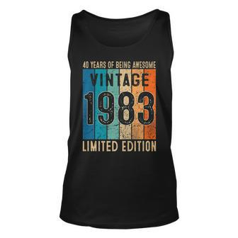 40 Year Old Gifts Vintage 1983 Limited Edition 40Th Birthday V7 Unisex Tank Top - Seseable