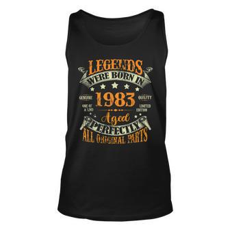 40 Years Old 40Th Birthday Gift Vintage Legends Born In 1983 Unisex Tank Top - Seseable
