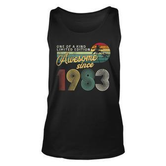 40 Years Old Awesome Since 1983 40Th Birthday Decorations Unisex Tank Top | Mazezy