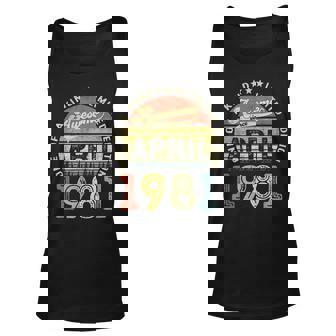 40 Years Old Birthday Awesome Since April 1981 40Th Birthday Tank Top | Mazezy