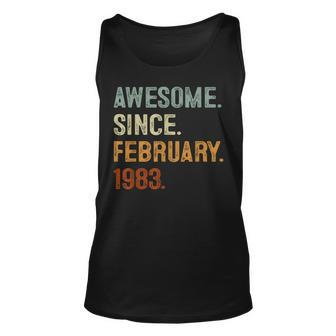 40 Years Old Gifts Awesome Since February 1983 40Th Birthday V2 Unisex Tank Top - Seseable