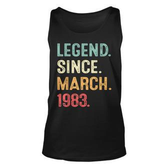 40 Years Old Gifts Legend Since March 1983 40Th Birthday Men Unisex Tank Top - Seseable