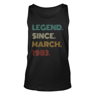 40 Years Old Legend Since March 1983 40Th Birthday Unisex Tank Top | Mazezy