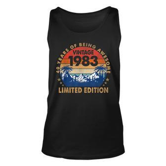 40 Years Old Vintage 1983 Limited Edition 40Th Birthday Gift V4 Unisex Tank Top - Thegiftio UK