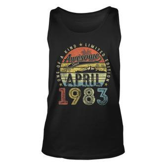 40Th Birthday Gift Awesome Since April 1983 40 Year Old Unisex Tank Top | Mazezy