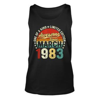 40Th Birthday Gifts Men Vintage March 1983 Limited Edition Unisex Tank Top - Seseable