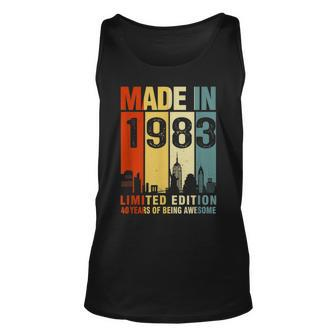 40Th Birthday Made In 1983 Limited Edition 40 Years Old Unisex Tank Top | Mazezy