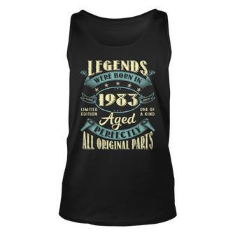 40Th Birthday Vintage Legends Born In 1983 40 Year Old Tank Top | Mazezy