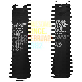 41Th Birthday Gifts 41 Year Old Awesome Since February 1982 Unisex Tank Top - Thegiftio UK