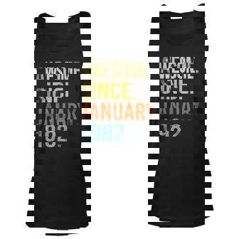 41Th Birthday Gifts 41 Year Old Awesome Since January 1982 Unisex Tank Top - Thegiftio UK
