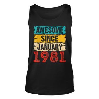 42 Year Old Awesome Since Januar 1981 42 Geburtstag Geschenke Tank Top - Seseable