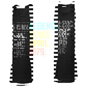 44 Years Old Legend Since April 1979 44Th Birthday Unisex Tank Top | Mazezy