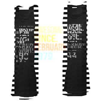 44Th Birthday Gifts 44 Year Old Awesome Since February 1979 Unisex Tank Top - Thegiftio UK