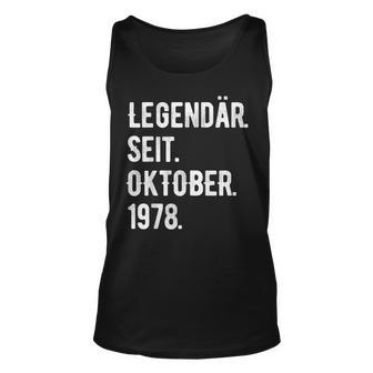 45 Geburtstag Geschenk 45 Jahre Legendär Seit Oktober 1978 Tank Top - Seseable