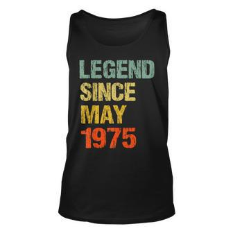 48 Year Old 48Th Birthday Gifts Legend Since May 1975 Unisex Tank Top | Mazezy