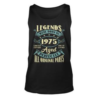 48Th Birthday Vintage Legends Born In 1975 48 Year Old Tank Top | Mazezy