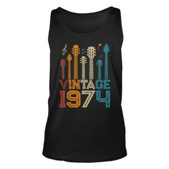 49Th Birthday Gifts Vintage 1974 Guitarist Guitar Lovers Unisex Tank Top - Seseable