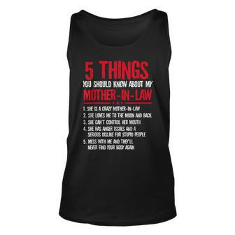 5 Things You Should Know About My Mother-In-Law Unisex Tank Top - Seseable