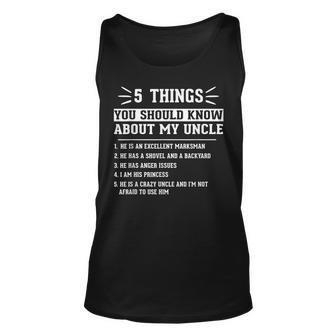 5 Things You Should Know About Uncle Funny Cute Uncle Niece Unisex Tank Top - Seseable