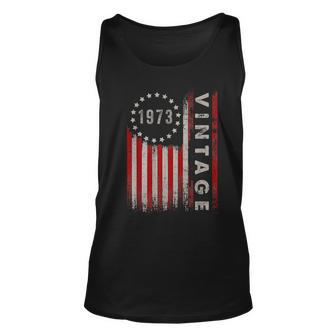 50 Year Old Gifts Vintage 1973 American Flag 50Th Birthday Unisex Tank Top - Seseable