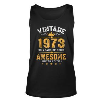 50 Years Old Vintage 1973 Limited Edition 50Th Birthday Gift V14 Unisex Tank Top - Thegiftio UK