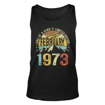 50Th Birthday Mens Vintage February 1973 Gifts 50 Years Old Unisex Tank Top - Seseable