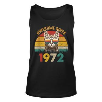 51St Birthday Cat Lover 51 Year Vintage Awesome Since 1972 Unisex Tank Top - Seseable