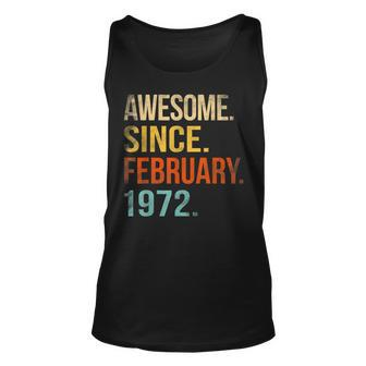 51Th Birthday Gifts 51 Year Old Awesome Since February 1972 Unisex Tank Top - Thegiftio UK