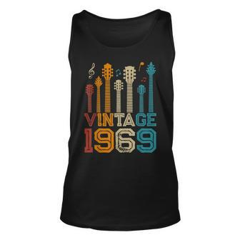 54Th Birthday Gifts Vintage 1969 Guitarist Guitar Lovers Unisex Tank Top - Seseable