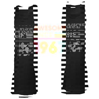 55 Years Old Awesome Since 1967 55Th Birthday Retro Vintage Unisex Tank Top - Seseable