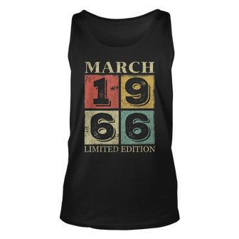 57 Years Old For 57Th Birthday Awesome Since March 1966 Unisex Tank Top - Seseable