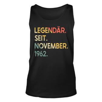 60 Geburtstag 60 Jahre Legendär Seit November 1962 Tank Top - Seseable