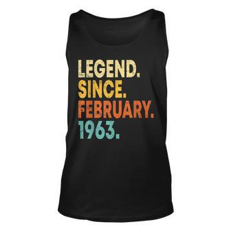 60 Year Old Gifts 60Th Birthday Legend Since February 1963 Unisex Tank Top - Seseable