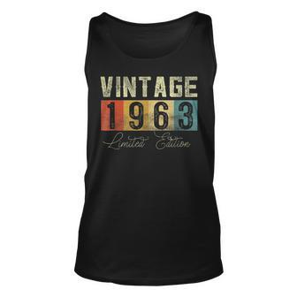60 Year Old Gifts Made In 1963 Vintage 60Th Birthday Retro V2 Unisex Tank Top - Seseable