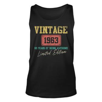 60 Year Old Vintage 1963 Limited Edition 60Th Birthday V2 Unisex Tank Top - Seseable