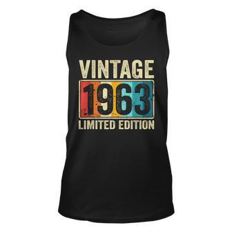 60Th Birthday Gift Men Women Vintage 1963 Funny 60 Year Old Unisex Tank Top - Seseable