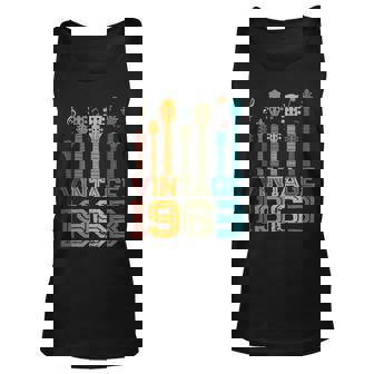 60Th Birthday Gifts Vintage 1963 Guitarist Guitar Lovers Unisex Tank Top | Seseable CA