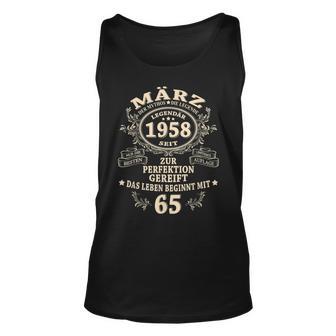 65 Geburtstag Geschenk Mann Mythos Legende März 1958 Tank Top - Seseable