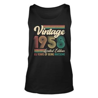 65 Years Old Vintage 1958 Limited Edition 65Th Birthday Gift V3 Unisex Tank Top - Thegiftio UK