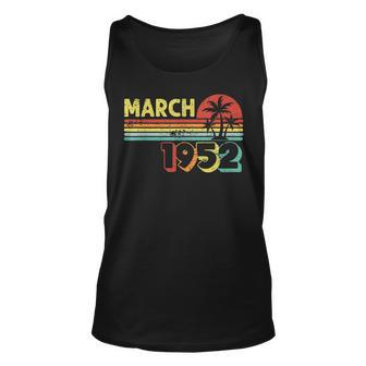 71 Years Old 71St Retro Birthday March 1952 Unisex Tank Top - Seseable