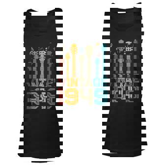 74Th Birthday Gifts Vintage 1949 Guitarist Guitar Lovers Unisex Tank Top - Seseable