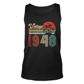 75 Jahre Vintage 1948 Unisex TankTop, Retro Geburtstagsgeschenk für Frauen & Männer - Seseable